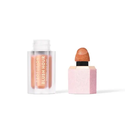 Profusion Cosmetics, Blush Hour, Glossy & Illuminating, Liquid Blush, Peach Mimosa, 6 ml