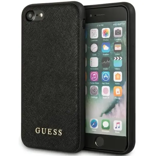 Guess GUHCI8SLSABK iPhone 7|8 | SE 2020  | SE 2022 czarny|black Saffiano Collection
