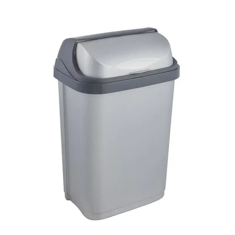 Atkritumu spainis ar rotējošu vāku 10L Rasmus 25,5x19x39cm gaiša sudraba krāsā