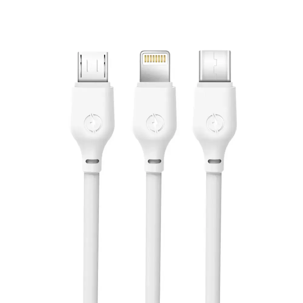 XO NB103 3-in-1 data transfer and charging cable | USB-A to Lightning, USB-C, Micro USB | 10.5W | 1m | white