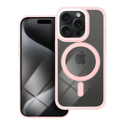 Color Edge Mag telefoni ümbris MagSafe toega iPhone 15 Pro roosa