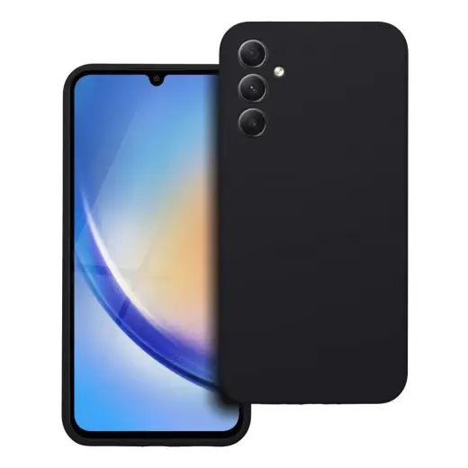 Silicone 2mm telefono dėklas Samsung Galaxy A34 (A346) juodas