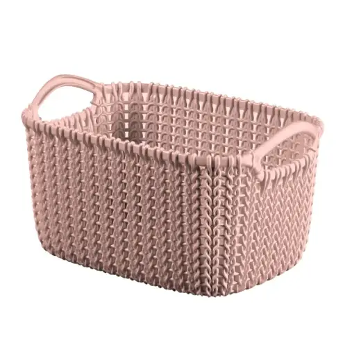 Basket Knit XS ristkülikukujuline 3L 25x18x14cm roosa