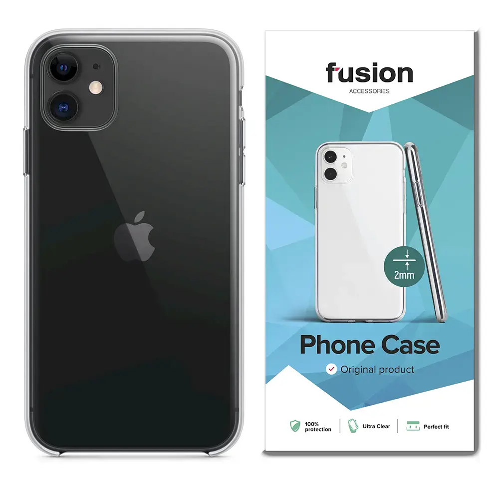 Fusion Ultra Clear Series 2 mm Silikona Aizsargapvalks Apple iPhone 12 Mini Caurspīdīgs (EU Blister)