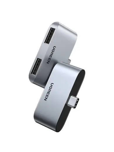 Adapter UGREEN CM412, USB-C to 2x USB 3.0 (grey)