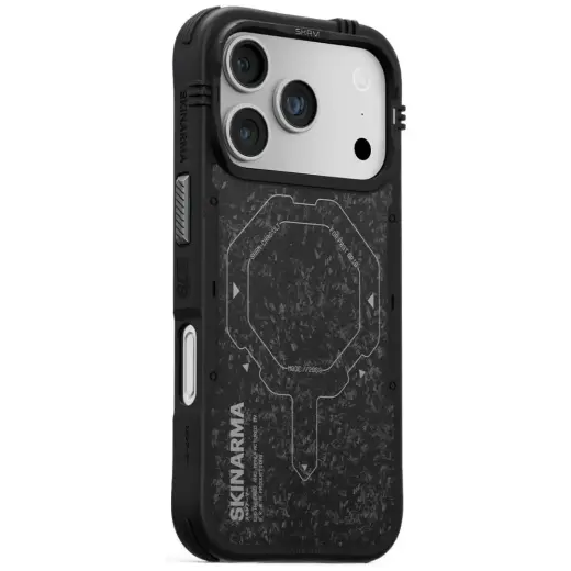 Skinarma Vektor telefono dėklas su MagSafe palaikymu iPhone 17 Pro juodas