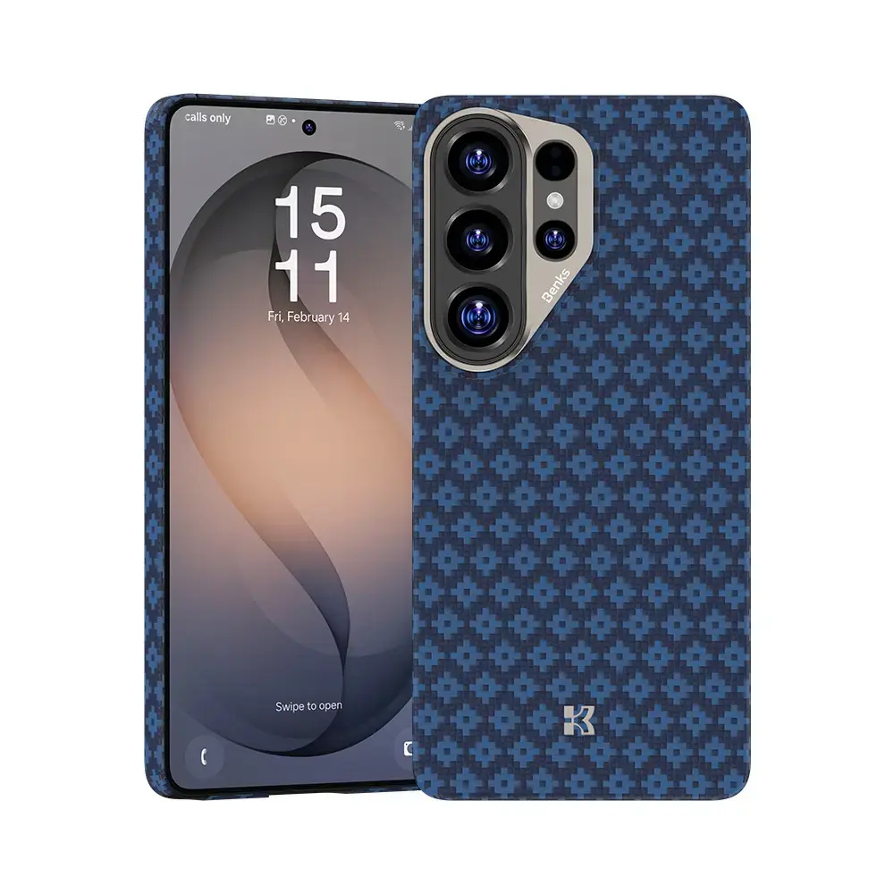 Benks Magnetic Armor Air Armor Grid Kevlar maciņš telefonam Samsung Galaxy S26 Ultra (S948) zils