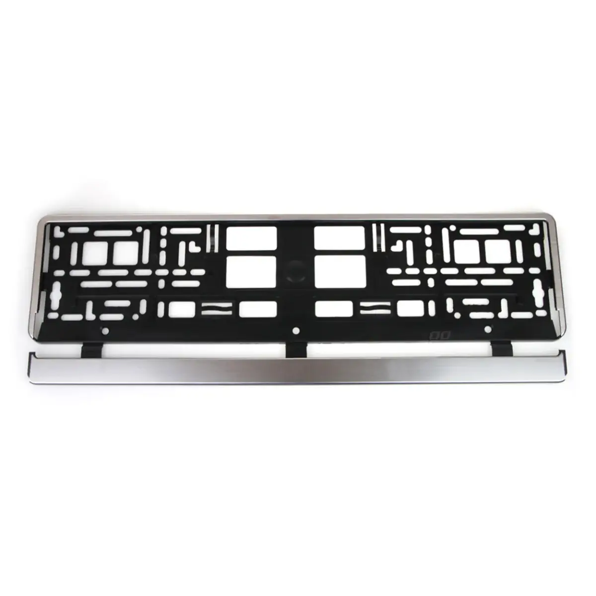 License Plate Frame - silver brush