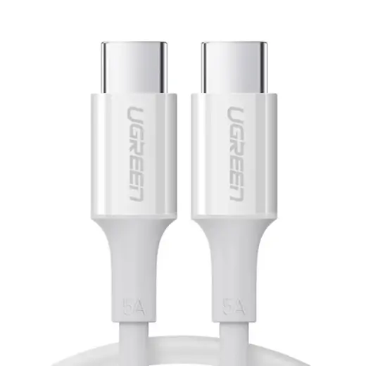 Ugreen US300 andmeedastus- ja laadimiskaabel | USB-C kuni USB-C | PD | 100W | 2m | valge