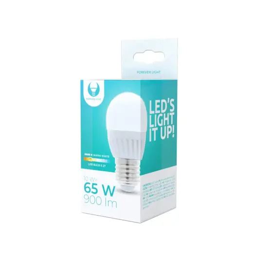LED bulb E27 G45 10W 230V 3000K 900lm ceramic Forever Light