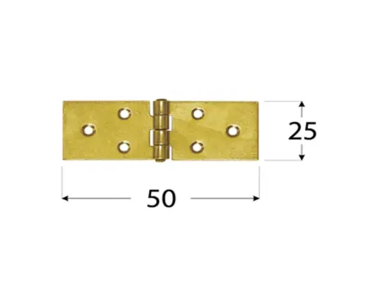 Construction hinge Z 50x25x1.5 mm steel, brass-plated