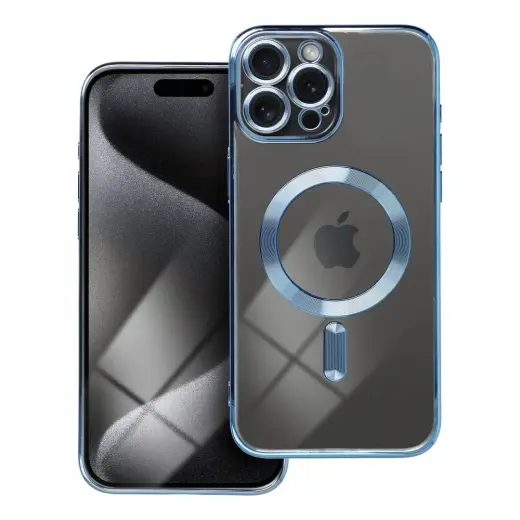 Electro Mag Cover telefono dėklas su MagSafe palaikymu iPhone 15 Pro Max mėlynas