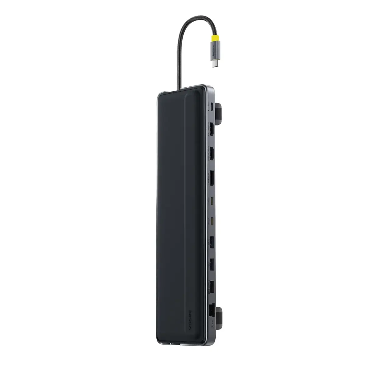Stacja dokująca Baseus EliteJoy EH3 hub 12w1 USB-C - 2xHDMI 4K@60Hz DisplayPort 4K@60Hz 2xUSB-C 10Gb/s 2xUSB-A 5Gb/s USB-A 480Mb/s SD/microSD 3.0 RJ45 1Gigabit USB-C PowerDelivery - szara
