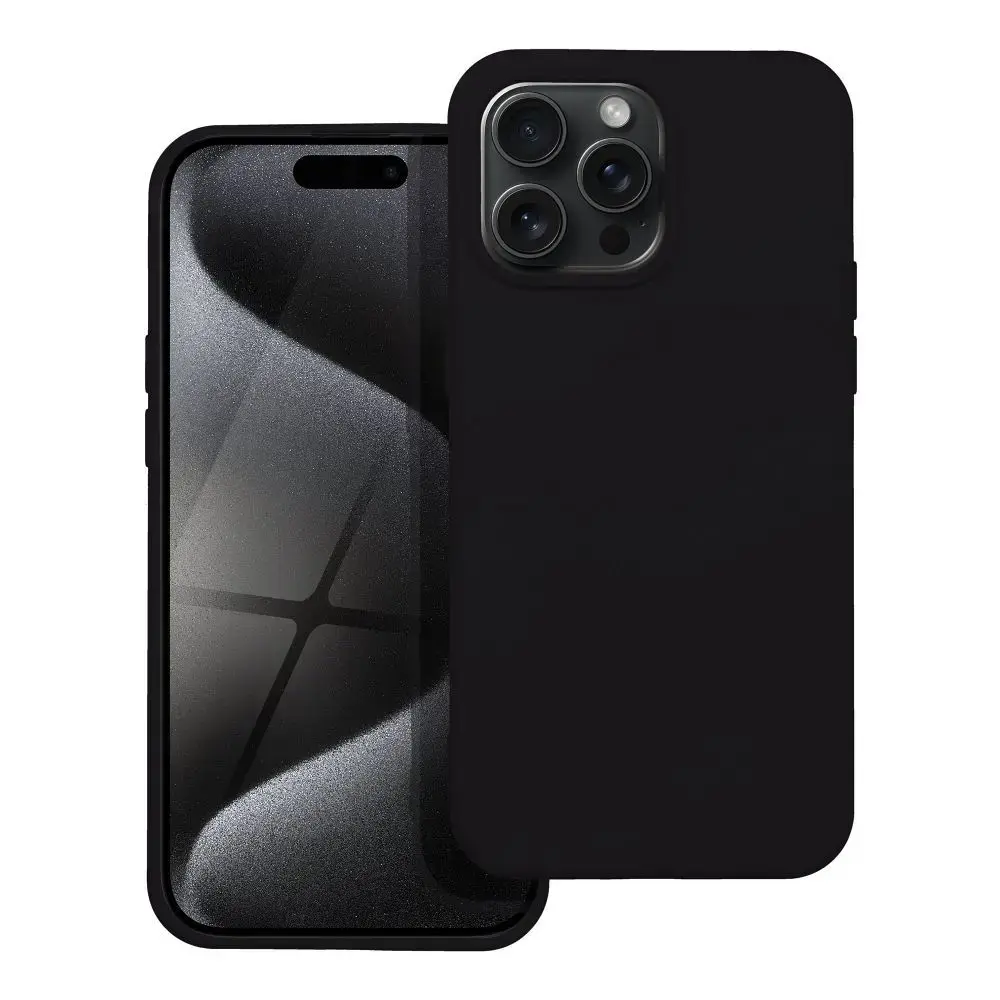 Silicone maciņš telefonam iPhone 15 Pro Max melns