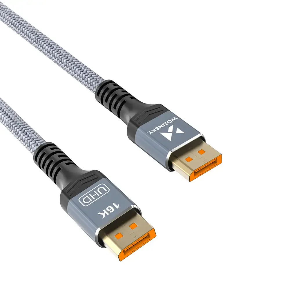 Wozinsky WPS-16AYL1S DisplayPort 2.1 Cable VESA Certified 80 Gb|s 16K@60Hz 8K@120Hz 4K@240Hz HDR HDCP DSC 1m - Black