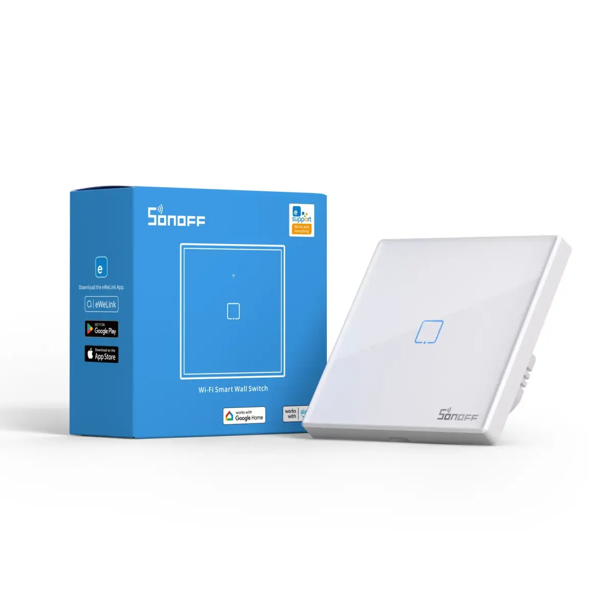 Išmanusis Wi-Fi sieninis jungiklis Sonoff T2EU1C