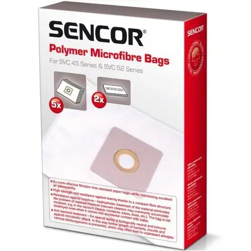 Sencor SVC 45|52 Maisiņi putekļu sūcējiem 5gb + 2 mikrofiltri