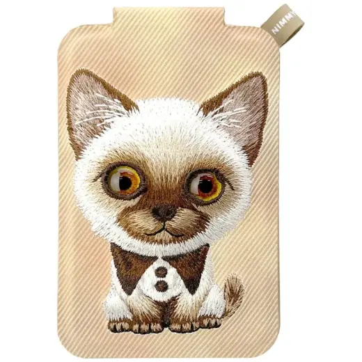 Magnetic phone wallet stand  Nimmy New Big-Eye Cute Pets 2.0 Cat brown