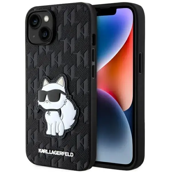 Karl Lagerfeld KLHCP14MSAKHPCK iPhone 14  Plus | 15 Plus 6.7" czarny|black Saffiano Monogram Choupette