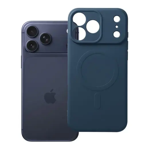 Silicone maciņš ar MagSafe atbalstu telefonam iPhone 17 Pro Max | iPhone 18 Pro Max tumši zils