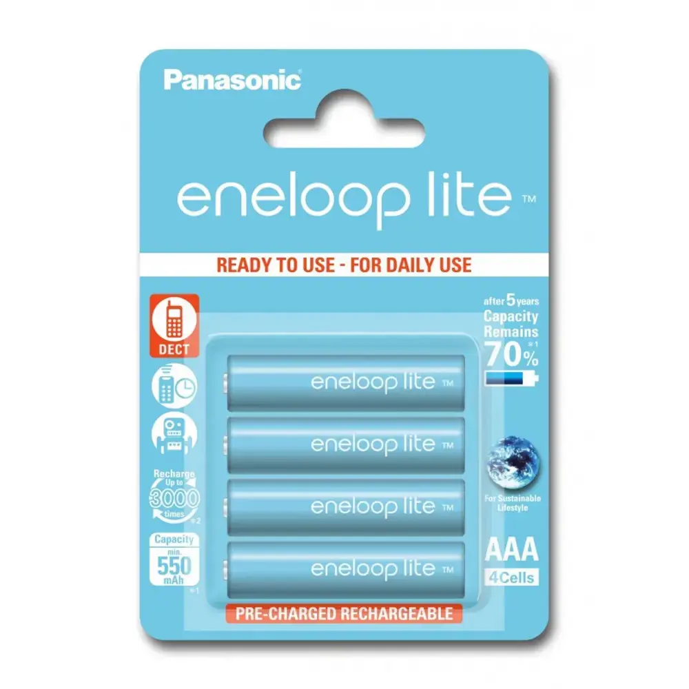 Panasonic Eneloop Lite R03|AAA 550mAh rechargeable  – 4 pcs blister