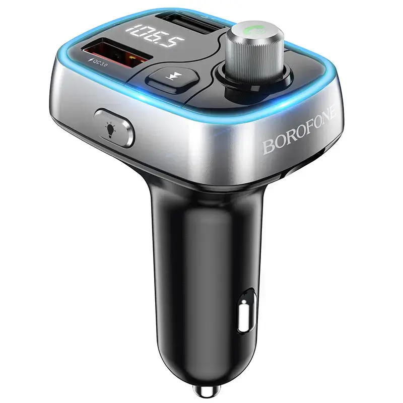 Borofone Transmitter FM BC32 Sunlight MP3, Bluetooth - 2xUSB + microSD - QC 3.0 18W 2,4A black