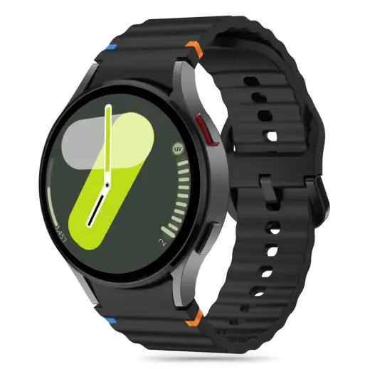 Tech-Protect Silicone Sport išmaniojo laikrodžio dirželis Samsung Galaxy Watch 4/5/5 Pro/6/7/FE | silikoninis | juodas