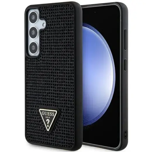 Guess GUHCS24SHDGPPK S24 S921  czarny|black hardcase Rhinestone Triangle