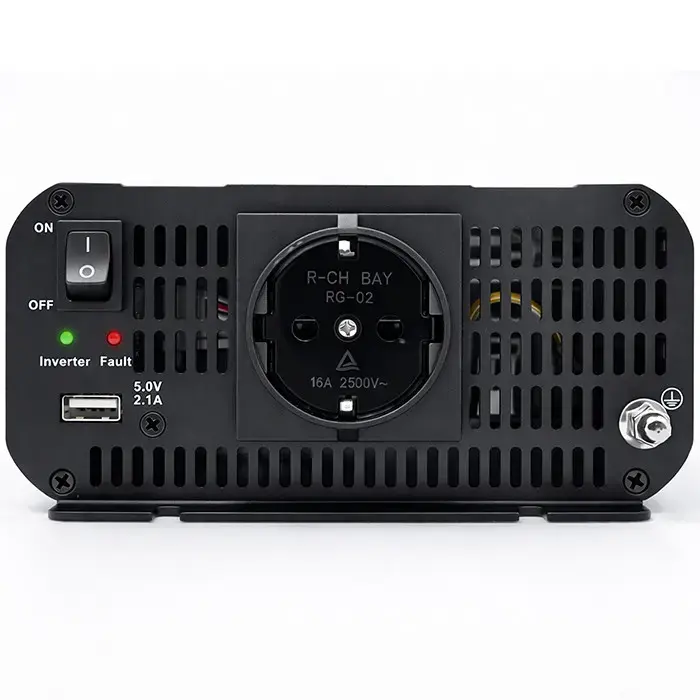 Qoltec MS Wave Voltage Converter | 12V to 230V | 1000/2000W | USB | Compatible with LiFePO4, GEL and AGM batteries