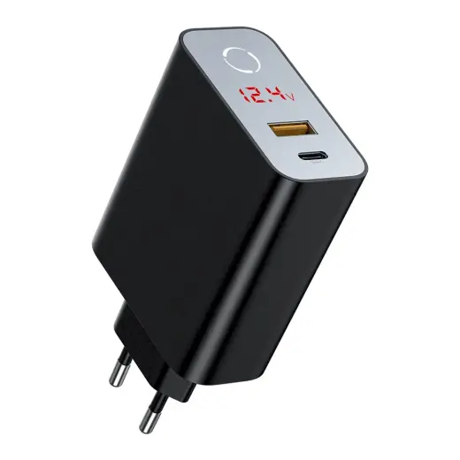 Baseus Speed PPS CCFSEU907-01 Travel Charger USB-C | 45W | 5A | Quick Charge 3.0 | LCD | Smart OFF Black