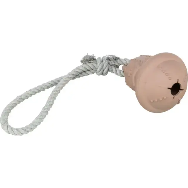 Rotaļlieta suņiem - Trixie Xmas bell on a rope, natural rubber|rope, ø 12|36 cm