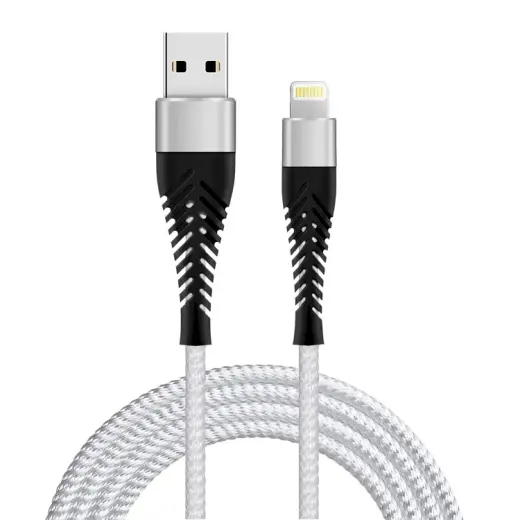 „Fusion Fishbone“ duomenų perdavimo ir įkrovimo laidas | USB-A–Lightning | 15 W | 1,5 m | baltas