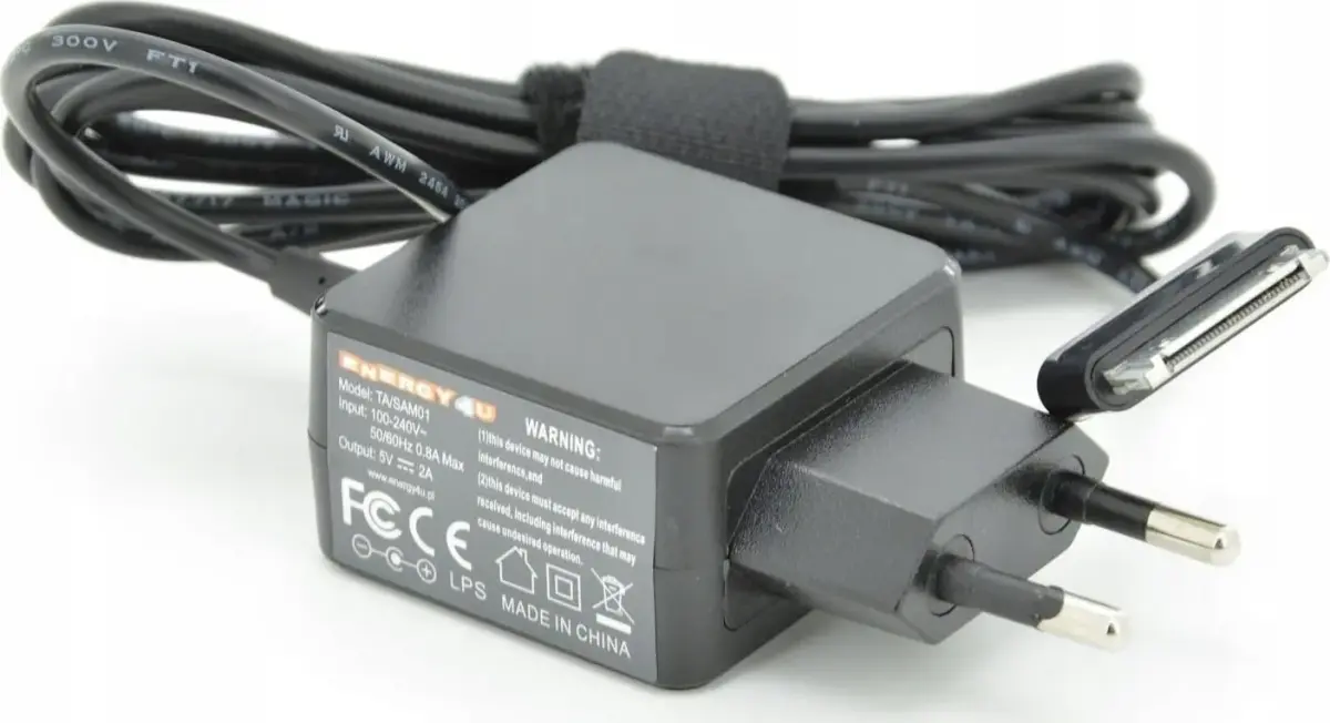 Energy4U TA 5V | 2A (30-pin) 10W Power Supply for Samsung Galaxy Tab P5100 P6200 P6800 P7300 P7500