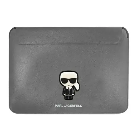 Karl Lagerfeld Sleeve KLCS16PISFG 16" srebrny|silver Saffiano Ikonik Karl