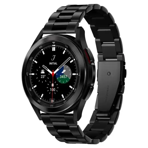 Spigen Modern Fit išmaniojo laikrodžio dirželis Samsung Galaxy Watch 4/5/5 Pro (40/42/44/45/46 mm) | nerūdijantis plienas | juodas