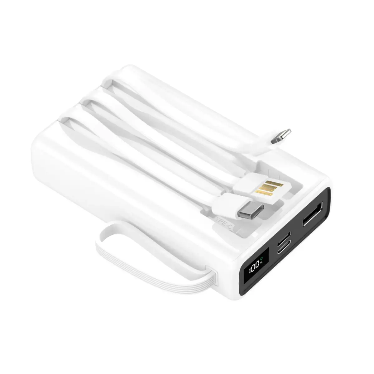 Setty SPB-LC-220 väline akupank (powerbank) | 20 000 mAh | USB-C, Lightning | valge