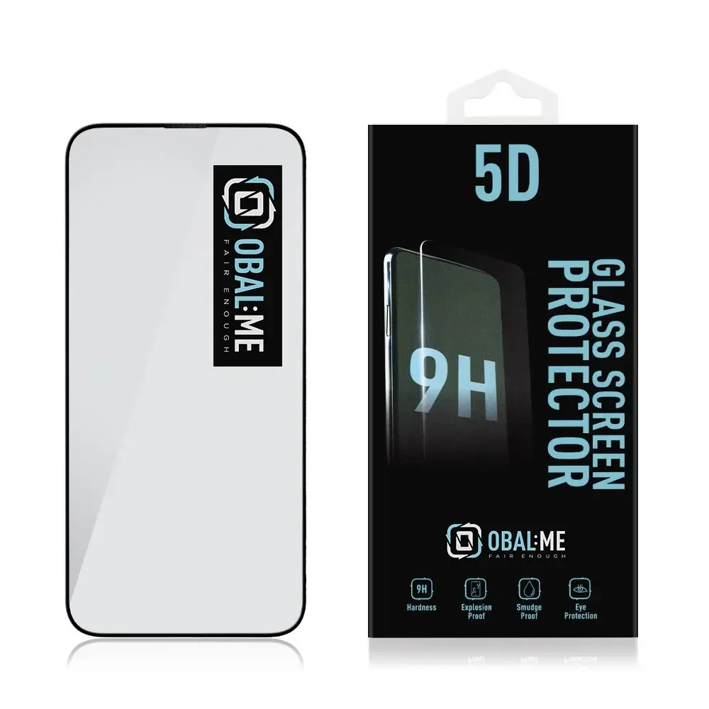 OBAL:ME 5D aizsargstikls telefonam iPhone 15 Pro Max melns