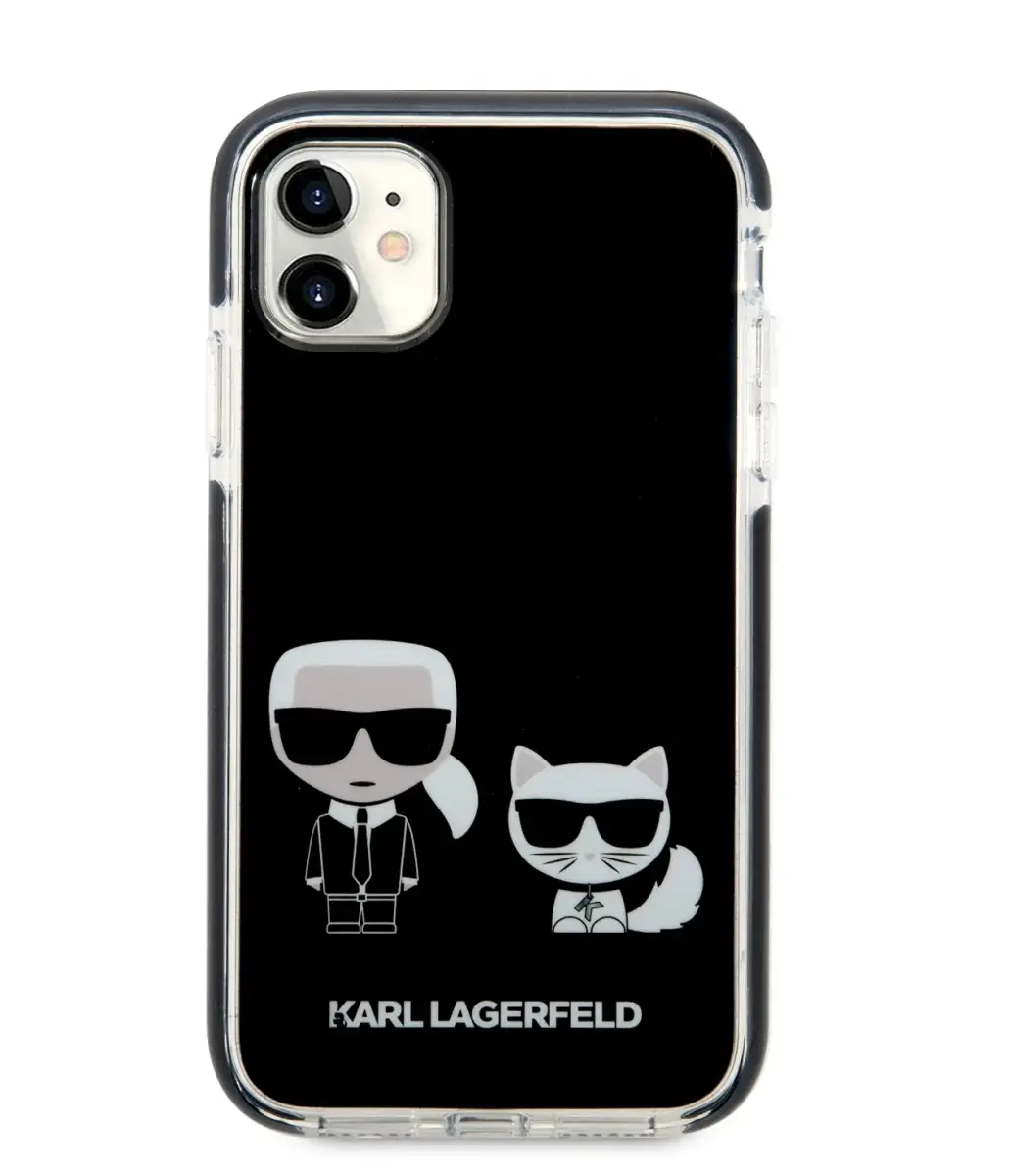 Karl Lagerfeld TPE Karl and Choupette Case for iPhone 11 Black