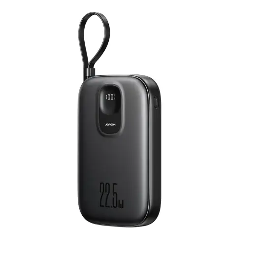 Joyroom JR-PBF17 22.5W 10000mAh Powerbank with Built-in USB-C Cable + 0.25cm USB-C Cable - Black