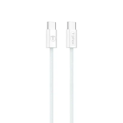T-PHOX CC15 SERIES andmeedastus- ja laadimiskaabel | USB-C kuni USB-C | 60W | valge