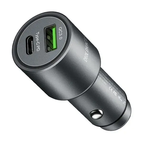 Dux Ducis CC2 Quick Charge 3.0 Auto Lādētajs Melns (EU Blister)