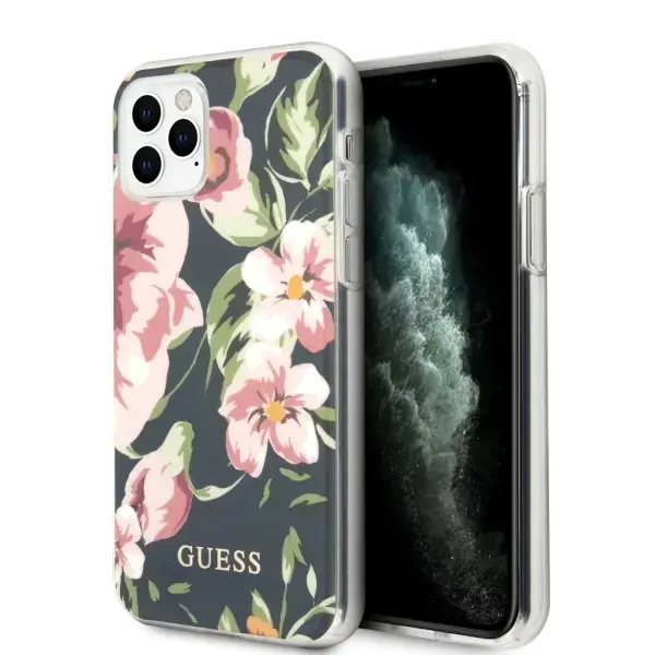 Guess Flower Shiny N.3 Case iPhone 11 Pro Max Navy