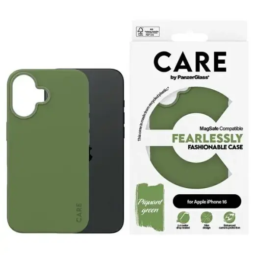 CARE by PanzerGlass Fashion Case iPhone 16 6.1" green|green MagSafe 1385
