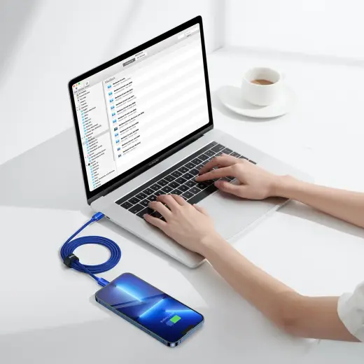 Baseus Crystal Shine Series datu pārraides un uzlādes vads | USB-C uz Lightning | 20W | 1.2m | zils