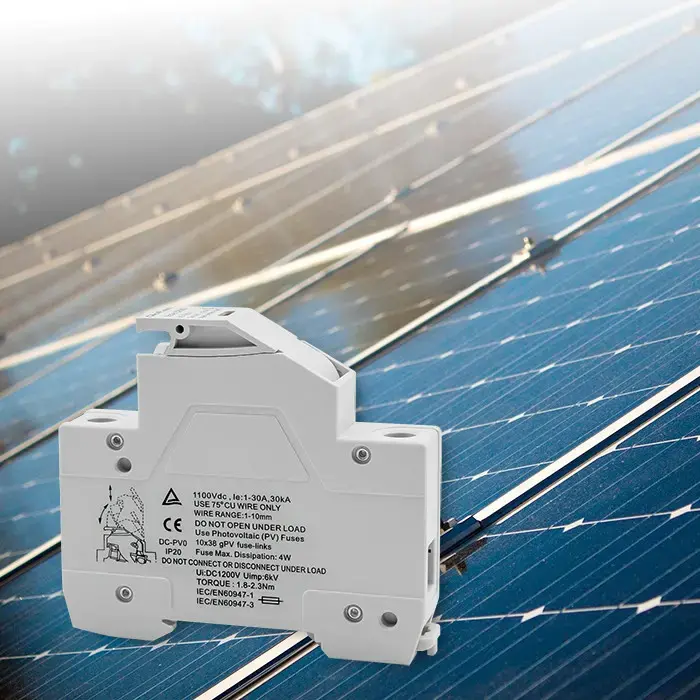 Qoltec Fuse base with diode + DC fuse| 1P|1000V |30A |10x38 |solar