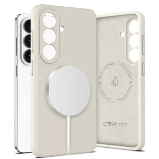 TECH-PROTECT Silicone чехол с поддержкой MagSafe для телефона Samsung Galaxy S26 (S942) бежевый