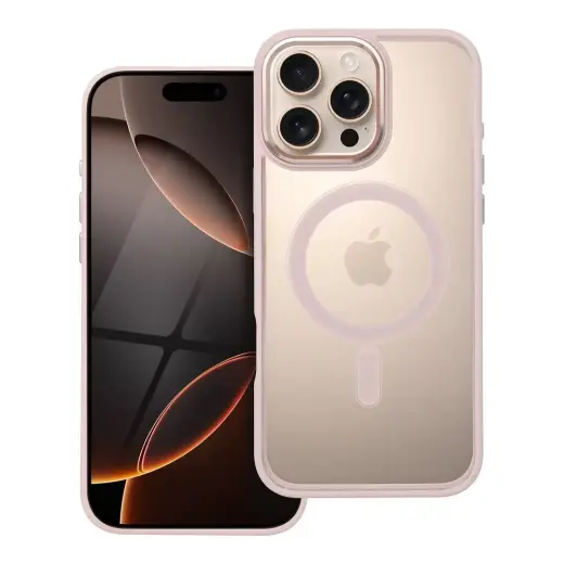 Color Edge Mag telefono dėklas su MagSafe palaikymu iPhone 16 Pro Max rožinis