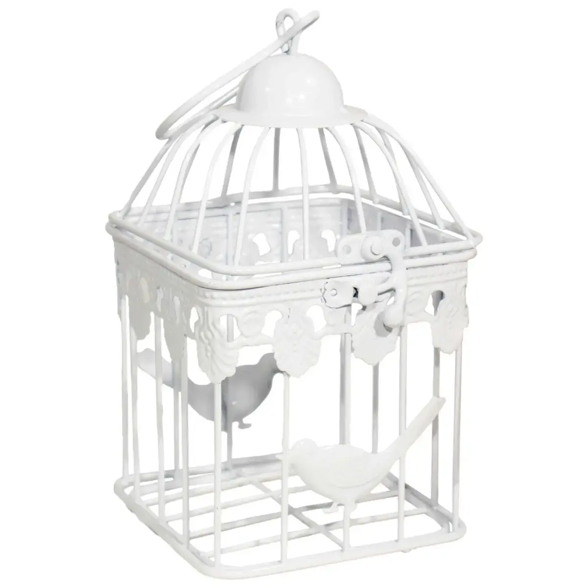 Decorative birdcage 11x11x19cm, white