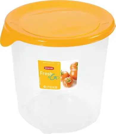Food container round 1L Fresh&Go yellow