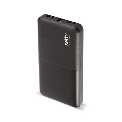 Setty ārējais akumulators (powerbank) | 10000 mAh | melns